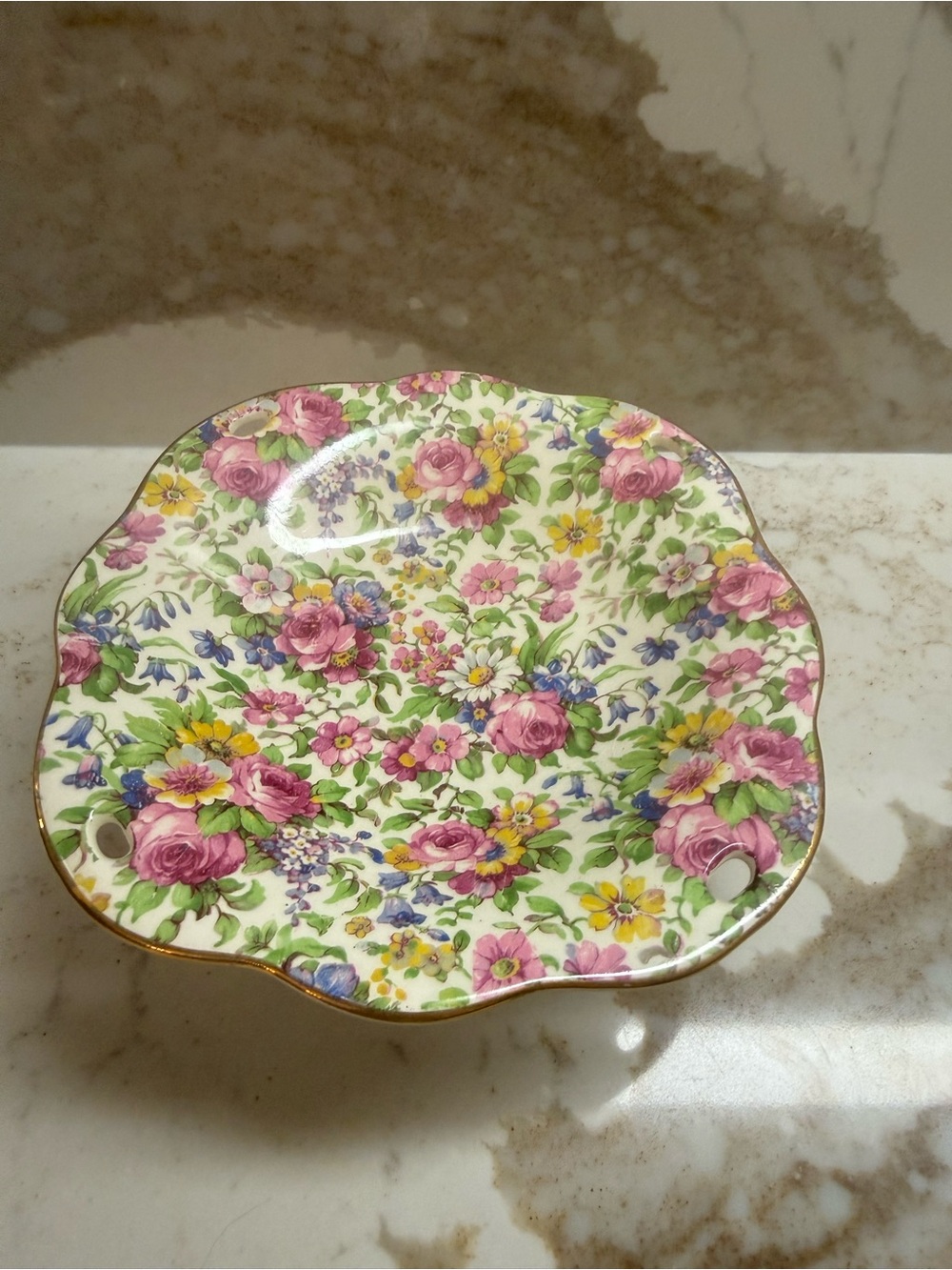Royal Winton Summertime Chintz Compote NOT a REPRO!